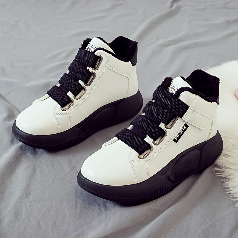 Damen High-Top Sneaker mit Klettverschluss und Futter