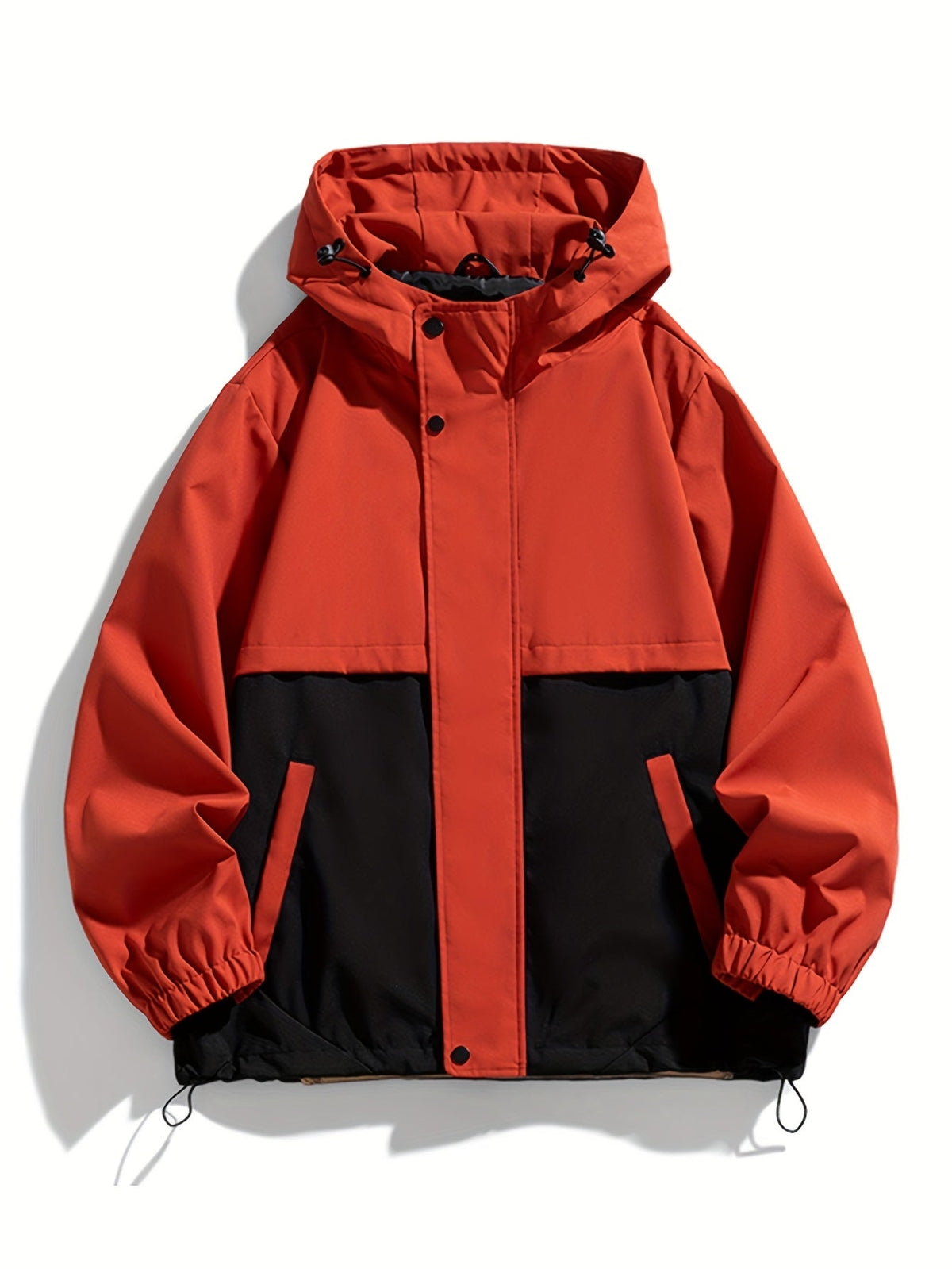 Unisex Kapuzenjacke Color-Blocking Reißverschluss Windjacke Freizeit