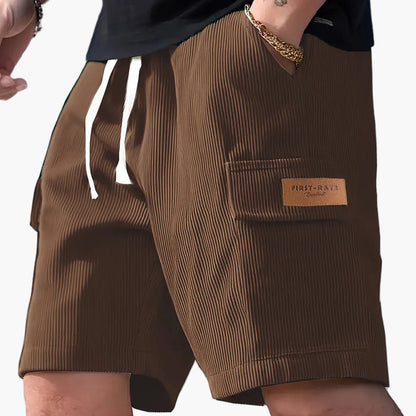 Herren Freizeithose – Modische gestreifte Shorts mit Kordelzug und Seitentasche, ideal für Alltag & Urlaub