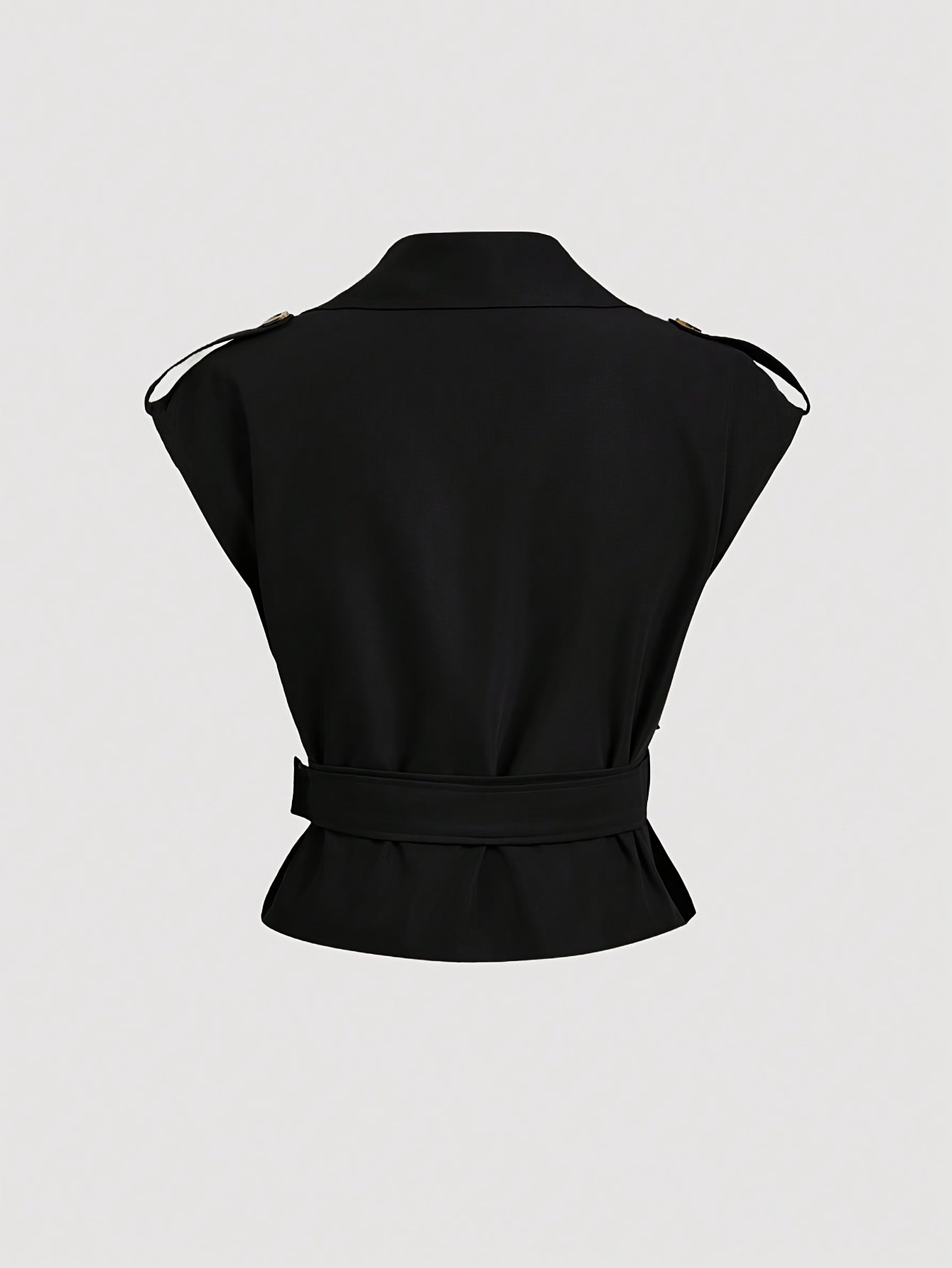 Damen ärmellose Trenchweste mit Gürtel – Eleganter Business- und City-Look