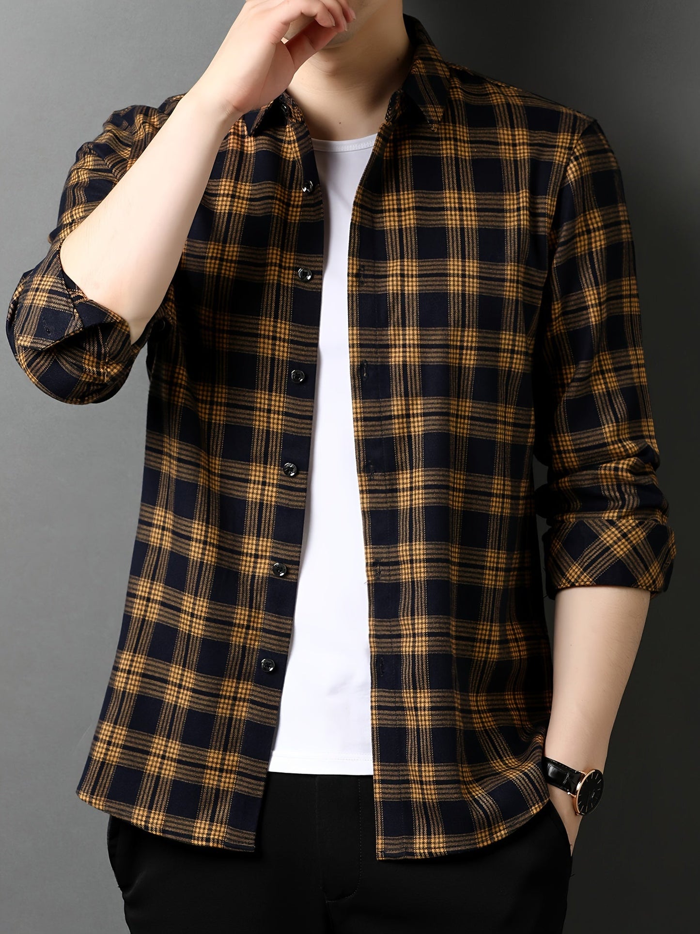 Herren Modernes Karohemd – Eleganter Freizeit- und Business-Look