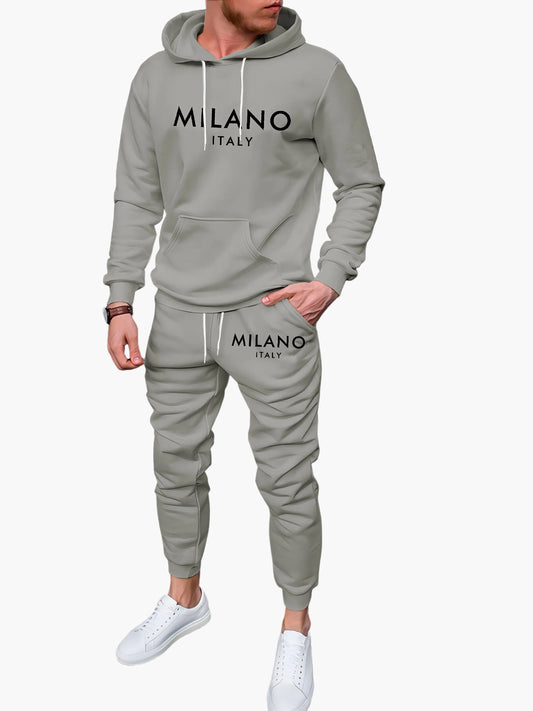 Herren Milano Italy Freizeit Jogginganzug Set – Hoodie & Jogginghose im modernen Streetwear Look