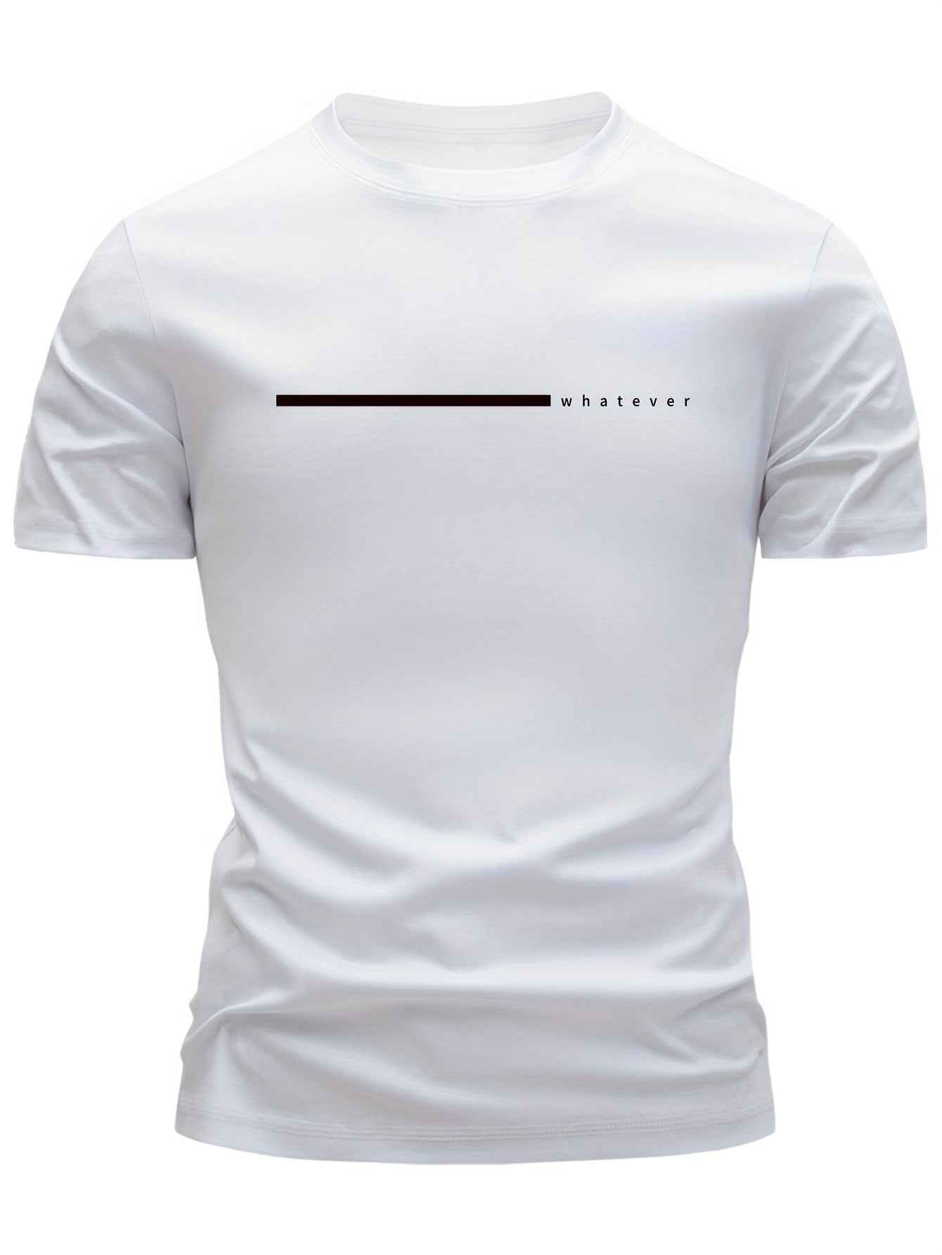 Herren T-Shirt Casual Streetwear mit Minimalistischem 'Whatever' Print – Modernes Basic für Freizeit & Alltag