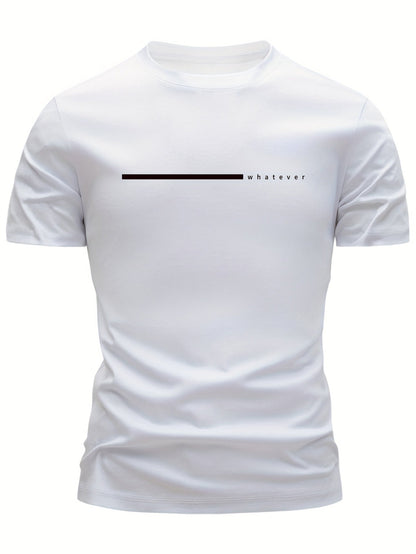 Herren T-Shirt Casual Streetwear mit Minimalistischem 'Whatever' Print – Modernes Basic für Freizeit & Alltag