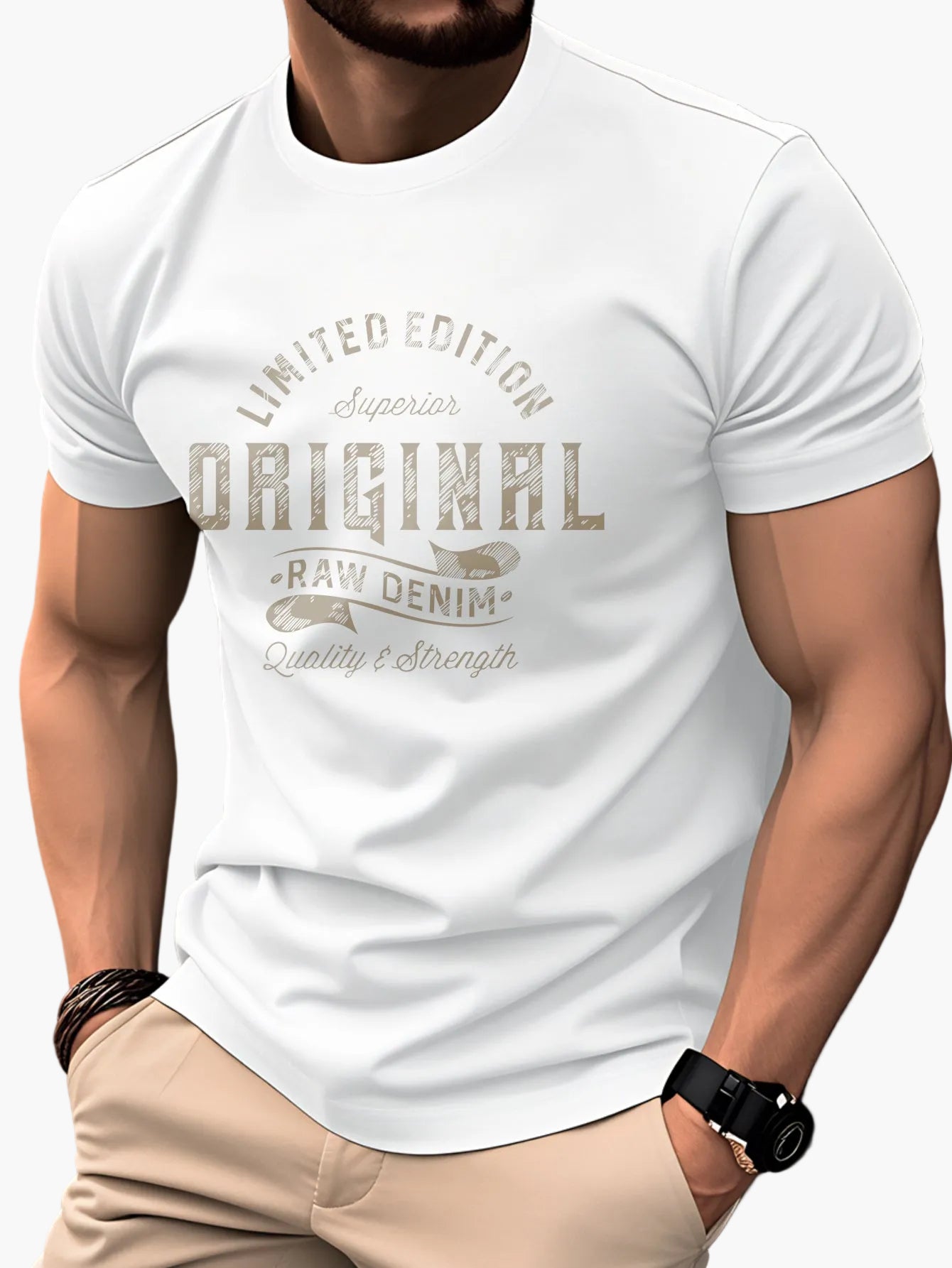 Herren T-Shirt Original Raw Denim Vintage Style – Lässiges Motivshirt für Alltag und Freizeit