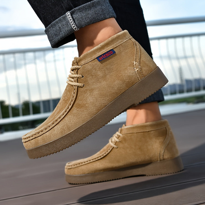 Herren Chukka Stiefel Wildleder-Optik Schnürschuhe Freizeitschuhe