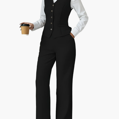 Damen Business Anzug Zweiteiler – Eleganter Büro Look mit Weste und Hose