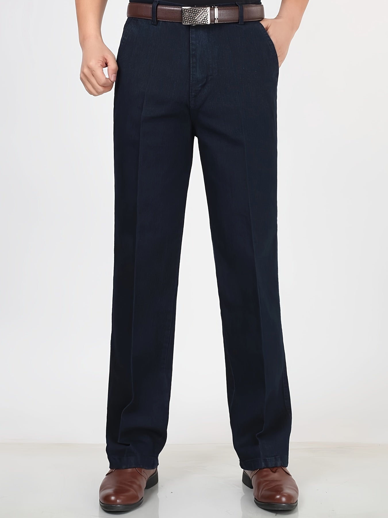 Herren Business Casual Gerade Jeanshose – Komfortabler Schnitt für Alltag & Büro