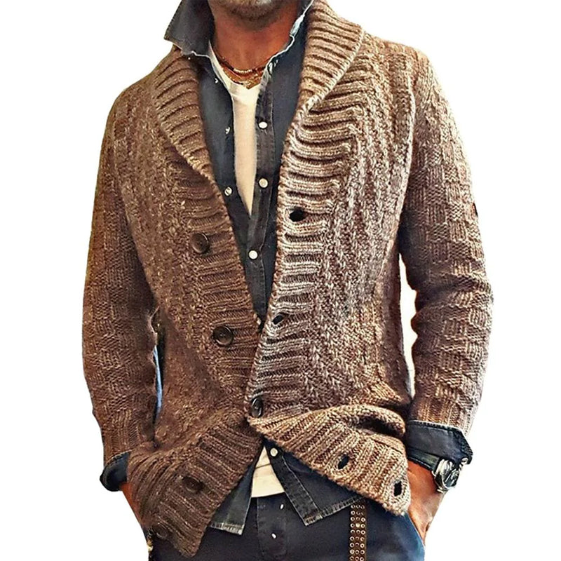 Herren Strickjacke Vintage Stil mit Reverskragen – Modische Strickjacke für Freizeit & Büro