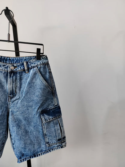 Herren Cargo Shorts im Vintage-Look – Lässige Denim-Shorts mit Taschen für Alltag und Freizeit