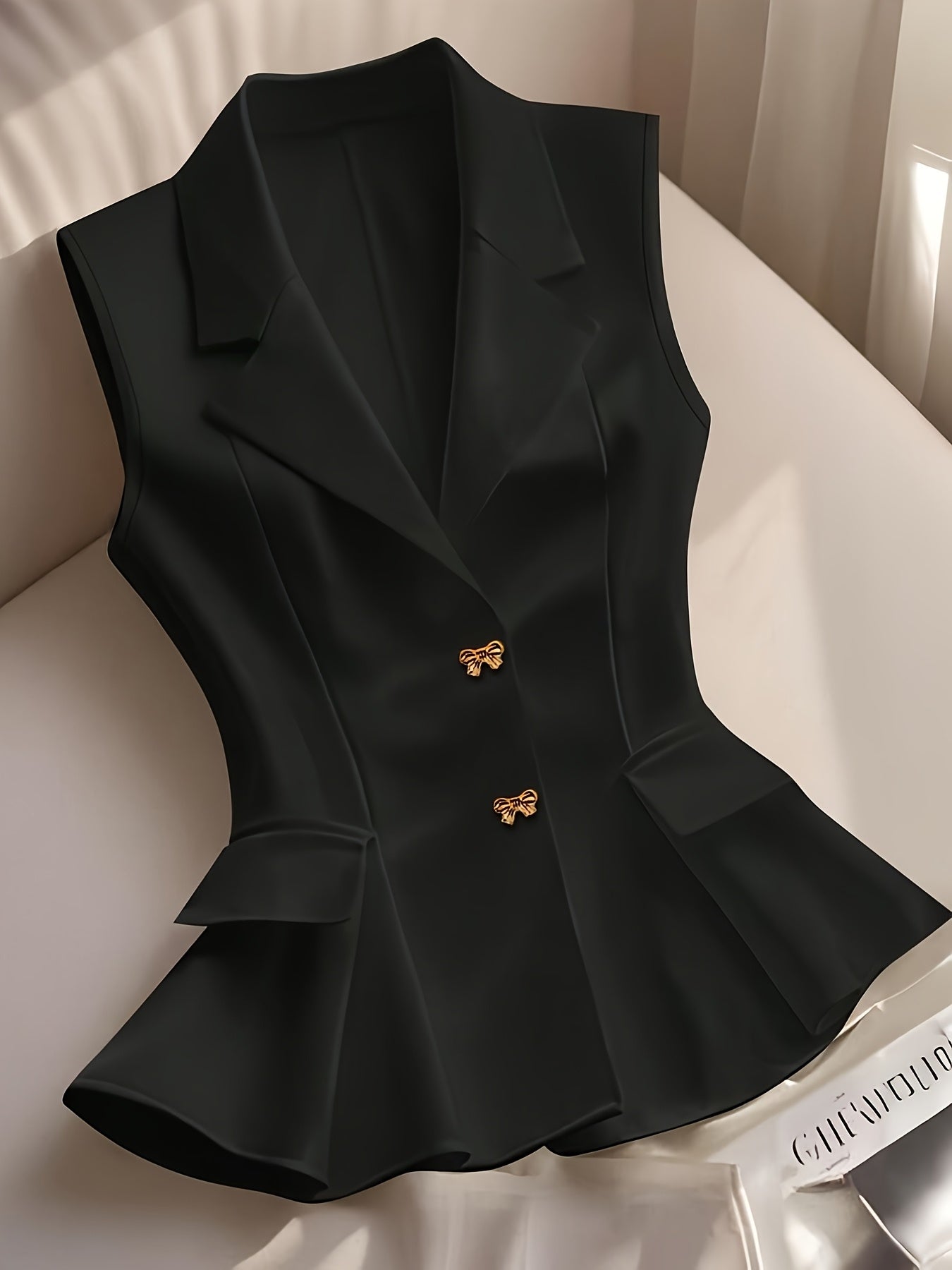 Damen Elegante Ärmellose Blazer-Weste für Büro und Freizeit