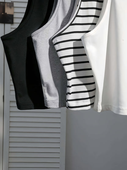 Damen Basic Tanktop Set – Lässige Cropped Tops für Alltag und Freizeit