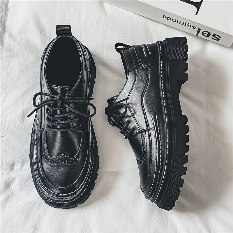 Herren Vintage Brogue Schnürschuhe – Elegante Alltagsschuhe mit Profilsohle