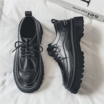 Herren Vintage Brogue Schnürschuhe – Elegante Alltagsschuhe mit Profilsohle