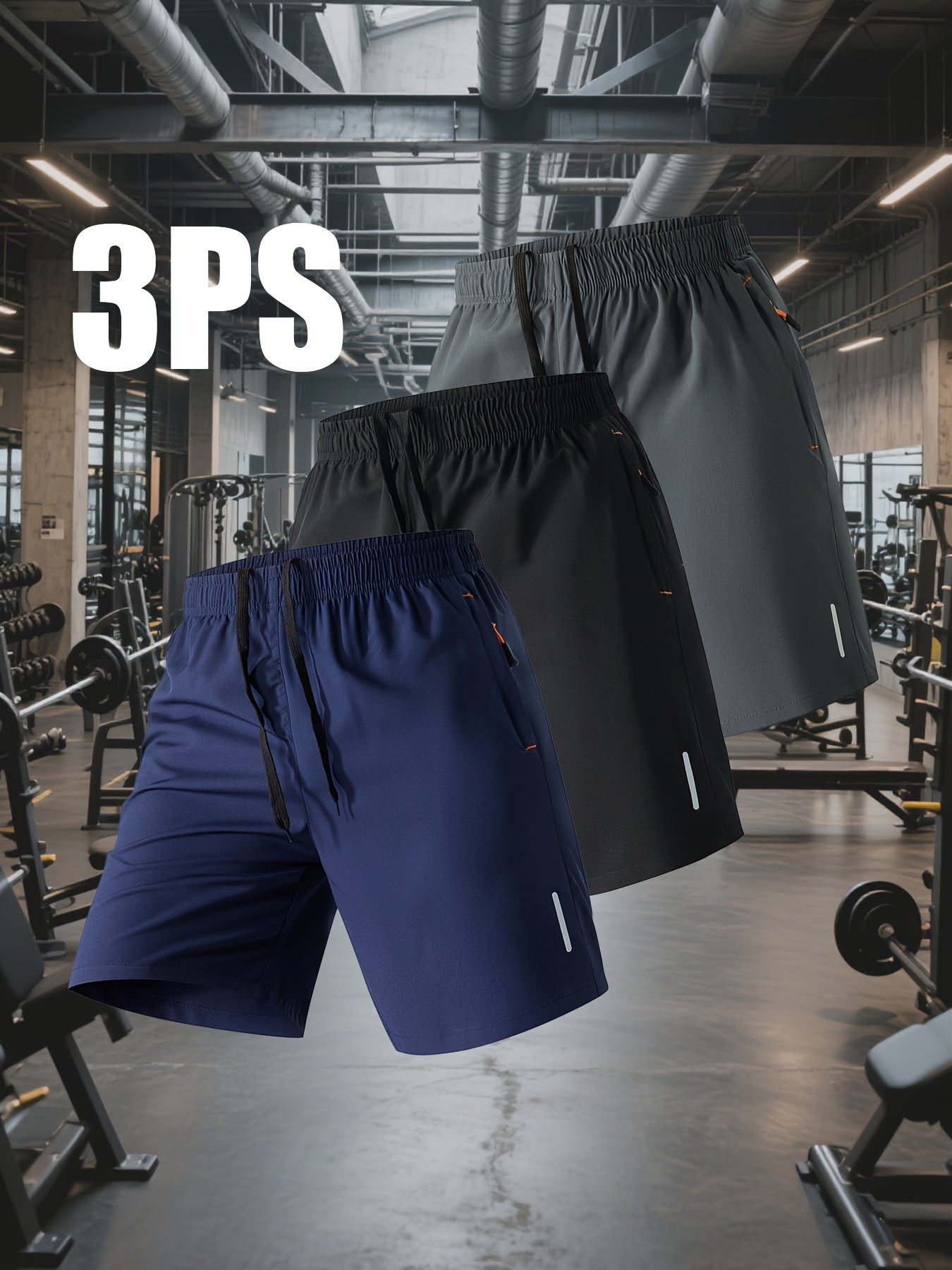 Herren Fitness Shorts 3er Pack – Sportliche Trainingsshorts für Gym & Laufen