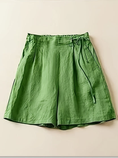 Damen Weite Freizeithose Shorts – Elegante High-Waist Culottes für Alltag und Büro