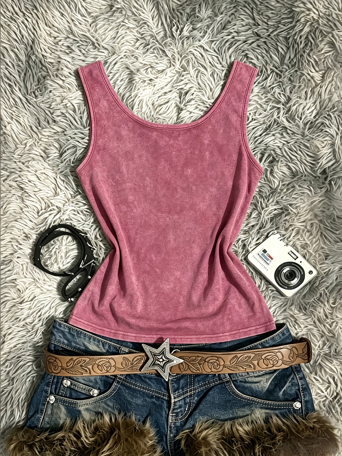 Damen Festival Tanktop im Retro-Stil mit Spiral-Print – Vintage Look für Freizeit & Streetstyle
