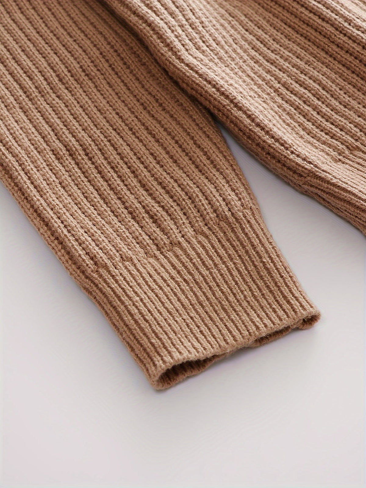Hoodie Herren gestreift mit Kapuze und Kordelzug, Strickpullover Braun Beige Elfenbein gemustert