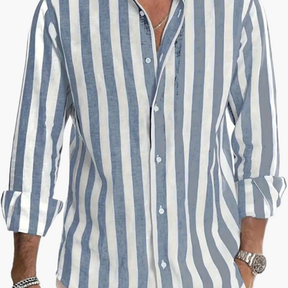 Herren Freizeit Hemd mit Streifenmuster – Moderner Stil für Alltag und Urlaub