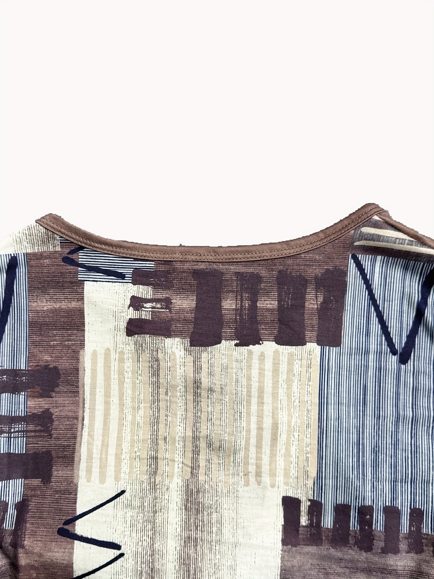 Damen Casual Spitzen-Schnürshirt mit Modernem Geometrischem Muster – Sommer Freizeitbluse mit V-Ausschnitt
