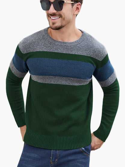 Herren Pullover mit Streifenmuster – Lässiger Strickpullover für Alltag und Freizeit