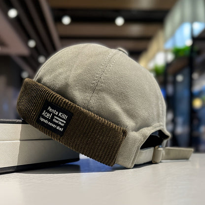 Docker Mütze Cordrand verstellbar Beige