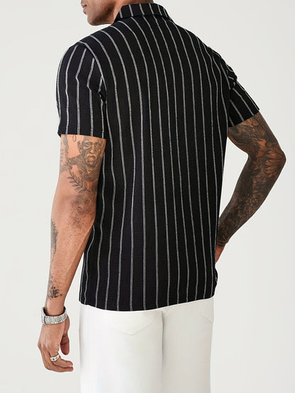 Herren Polohemd mit Nadelstreifen – Modernes Kurzarm Shirt für Business und Freizeit