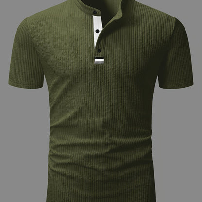 Herren Poloshirt mit Stehkragen und Knopfleiste – Modernes Freizeit- und Business-Oberteil