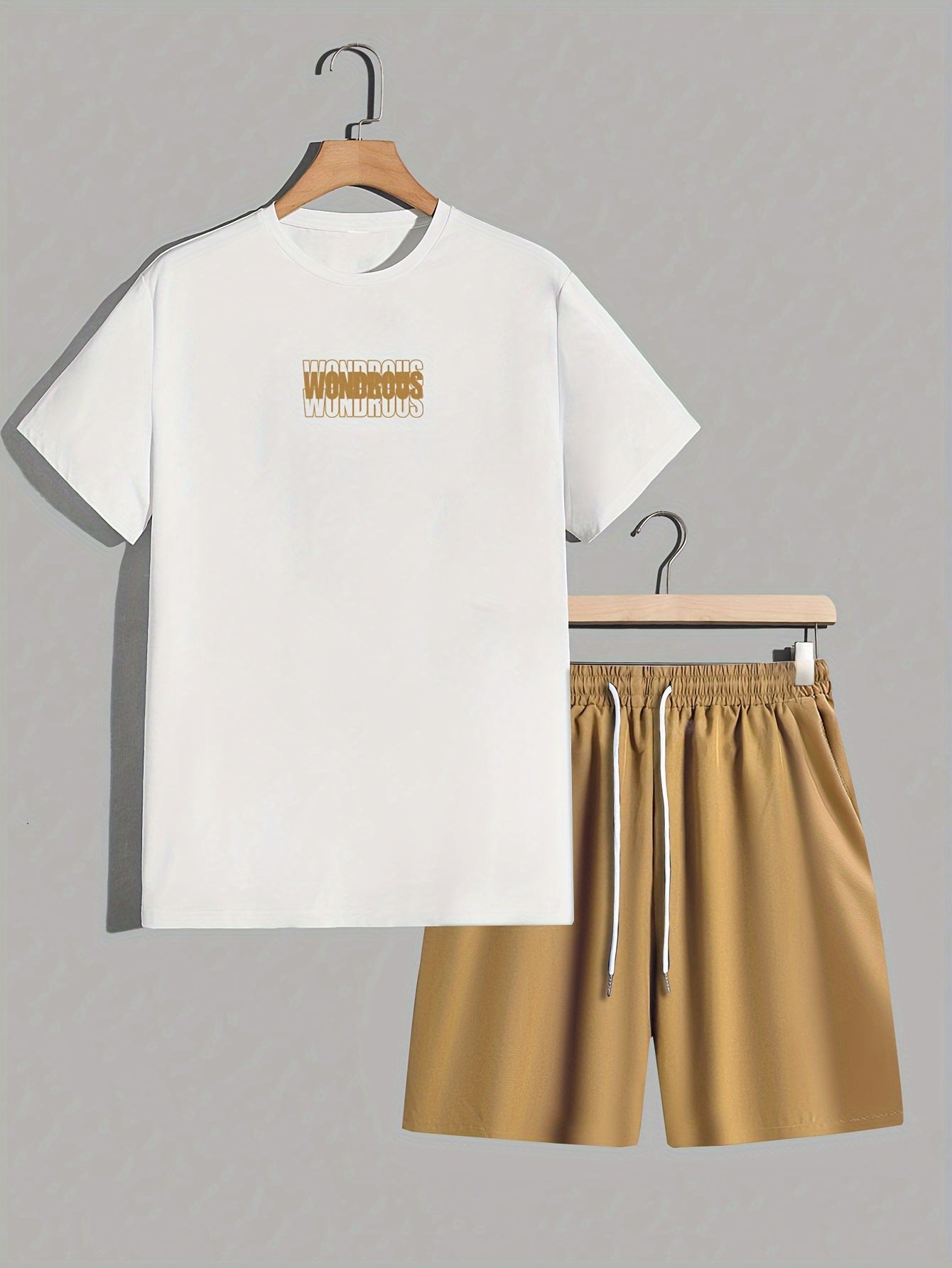 Herren Streetwear Set mit Grafik-T-Shirt und Shorts – Moderner Look, Energetische Typografie, Perfekt für Alltag & Freizeit