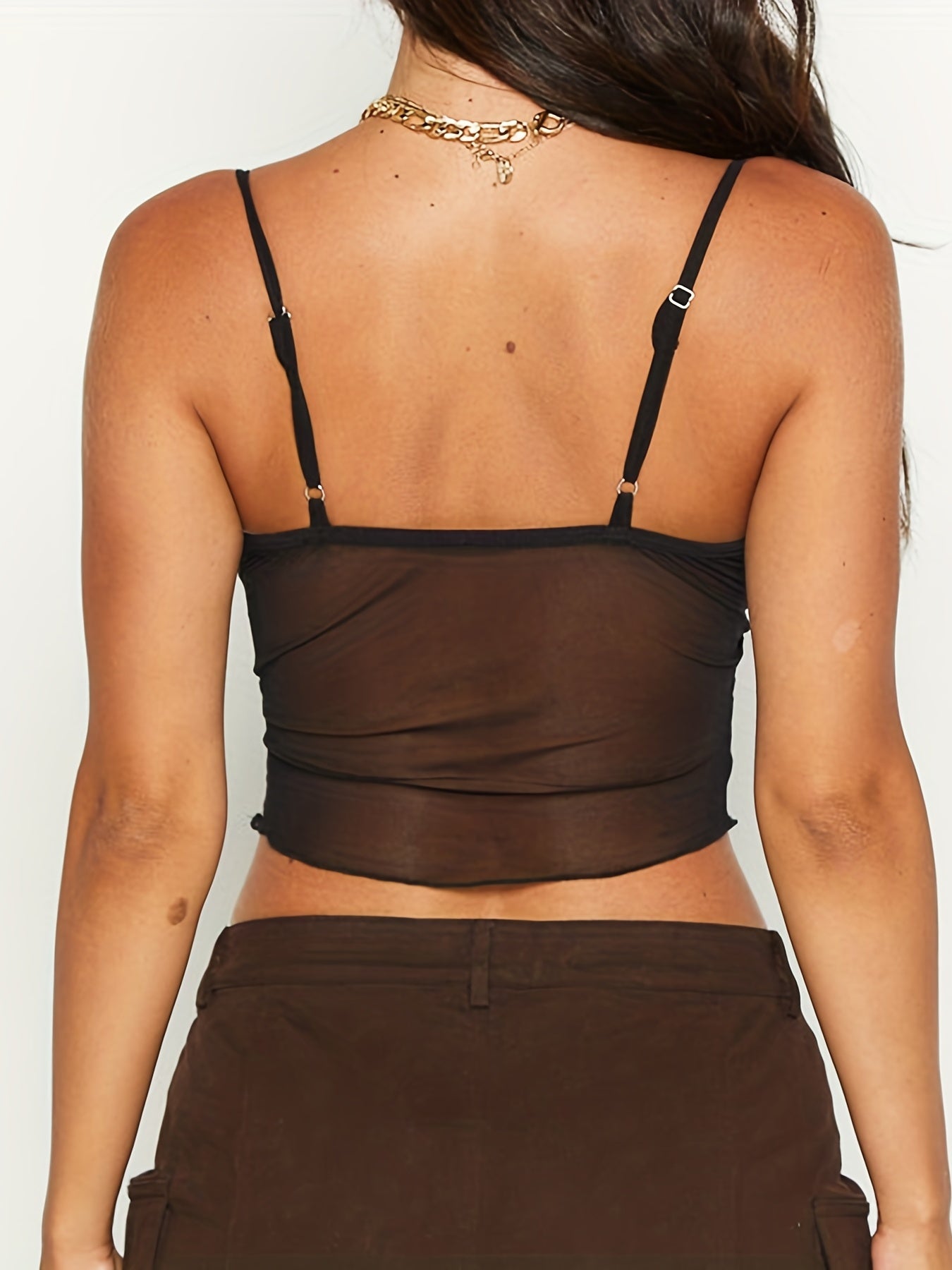 Damen Crop Top mit Spaghettiträgern und Frontschleife – Modisches Party- und Ausgeh-Oberteil