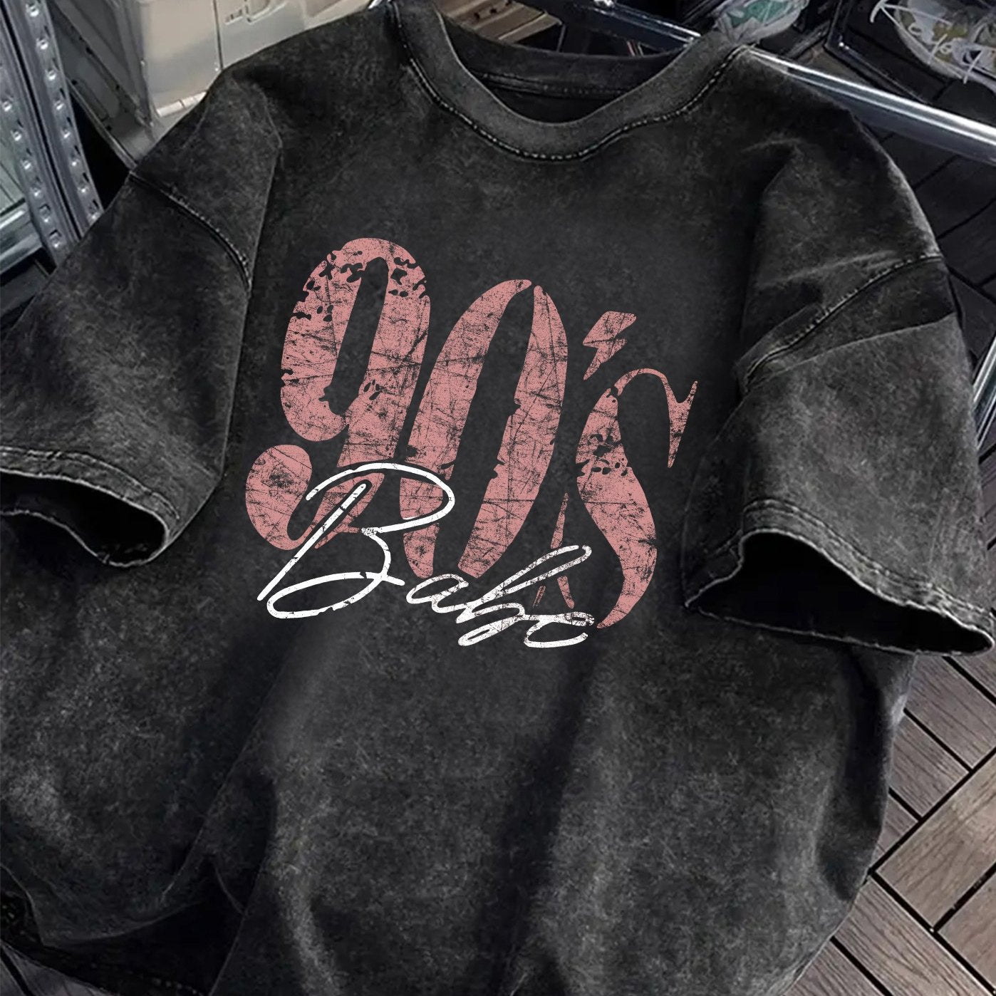 Damen Vintage Oversize T-Shirt mit 90's Babe Retro Print – Streetwear Style