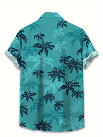 Herren Sommer Freizeithemd mit Palmenmuster – Perfekt für Urlaub & Strand