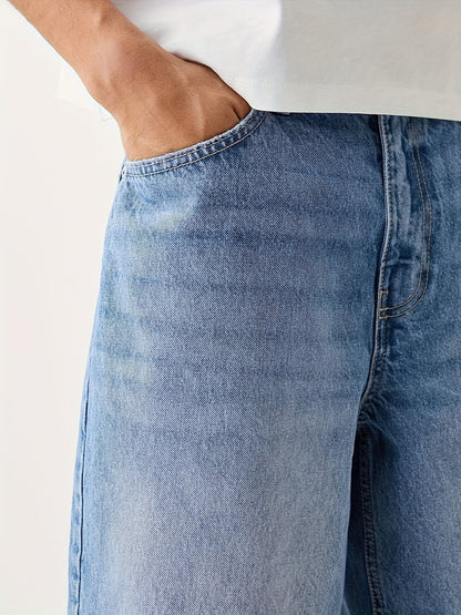 Herren Loose Fit Jeans-Bermuda Shorts – Lässiger Streetwear-Style für Alltag & Freizeit