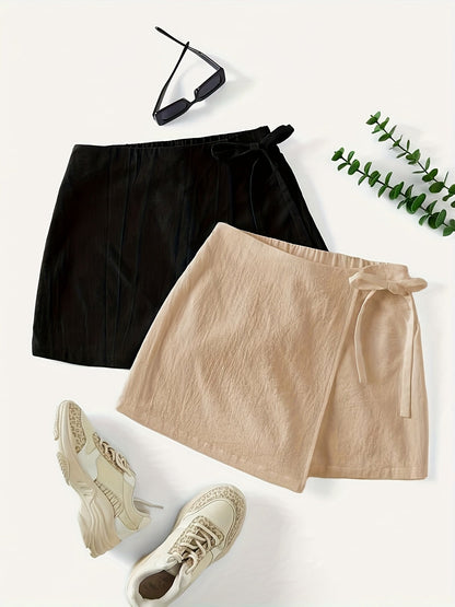 Damen Wickelrock mit Schleife – Modischer City-Look für Alltag und Freizeit