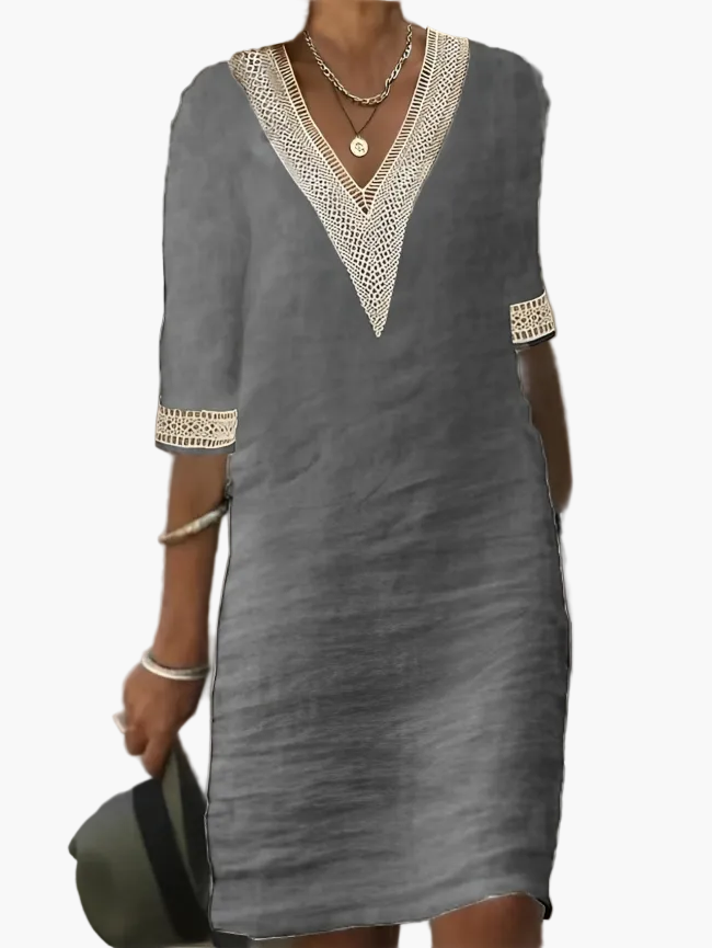 Damen Sommerkleid mit Häkeldetails – Eleganter Freizeitstil für warme Tage