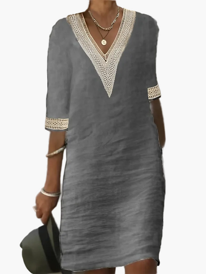 Damen Sommerkleid mit Häkeldetails – Eleganter Freizeitstil für warme Tage