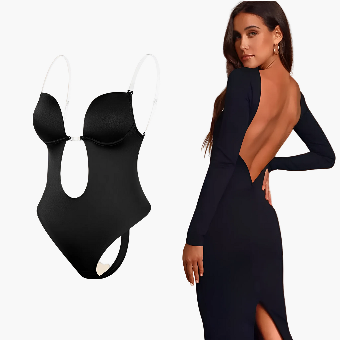 Damen Shapewear-Body mit tiefem Rückenausschnitt – Unsichtbares Design für elegante Abendmode