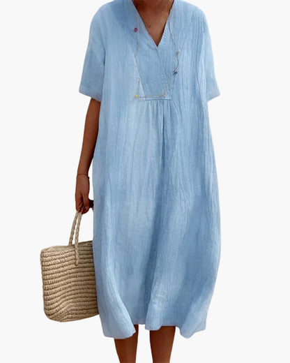 Damen Sommerkleid Elegant Locker Freizeitkleid für Alltag und Urlaub