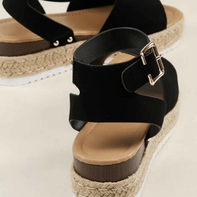 Damen Espadrille Plateau-Sandalen mit Knöchelriemen – Modische Sommerschuhe für Alltag und Urlaub