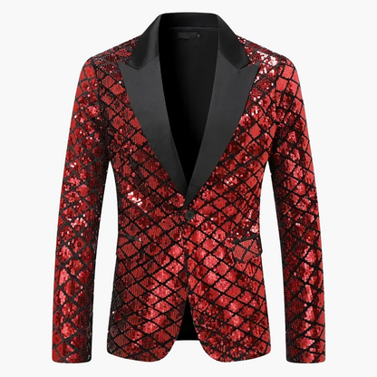 Herren Luxus Pailletten Sakko Blazer für Party und Bühne – Elegantes Glitzer-Design