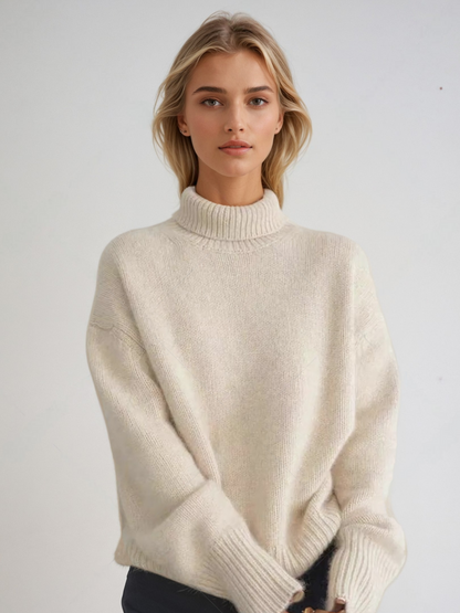 Damen Turtleneck Strickpullover – Moderner Oversized Look für Herbst & Winter
