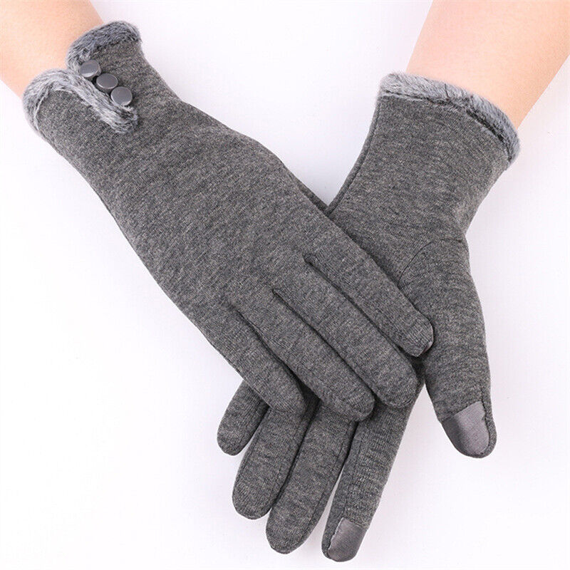 Winterhandschuhe für Damen, warm, mit Kunstfellbündchen