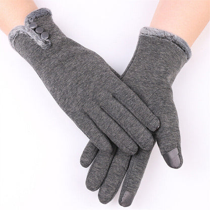 Winterhandschuhe für Damen, warm, mit Kunstfellbündchen