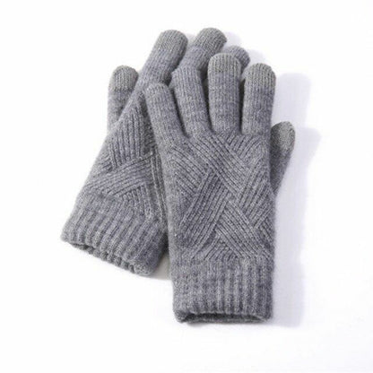 Unisex Winter Strickhandschuhe mit Muster