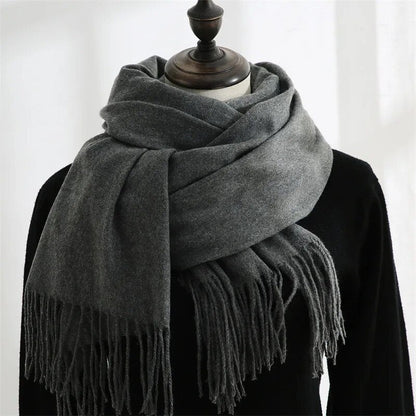 Unisex Winter Schal mit Fransen weichem Material