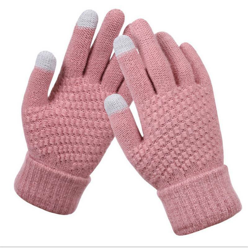 Unisex Winterhandschuhe Strick Touchscreen-Funktion