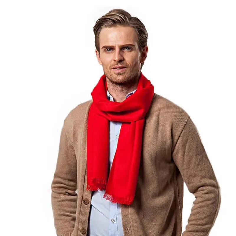 Roter Schal für Herren, weiches Material