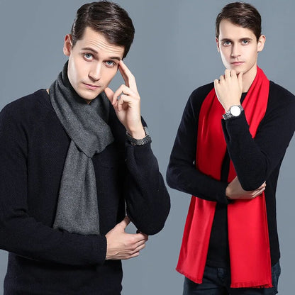 Unisex Winter Schal mit Fransen weichem Material Schwarz