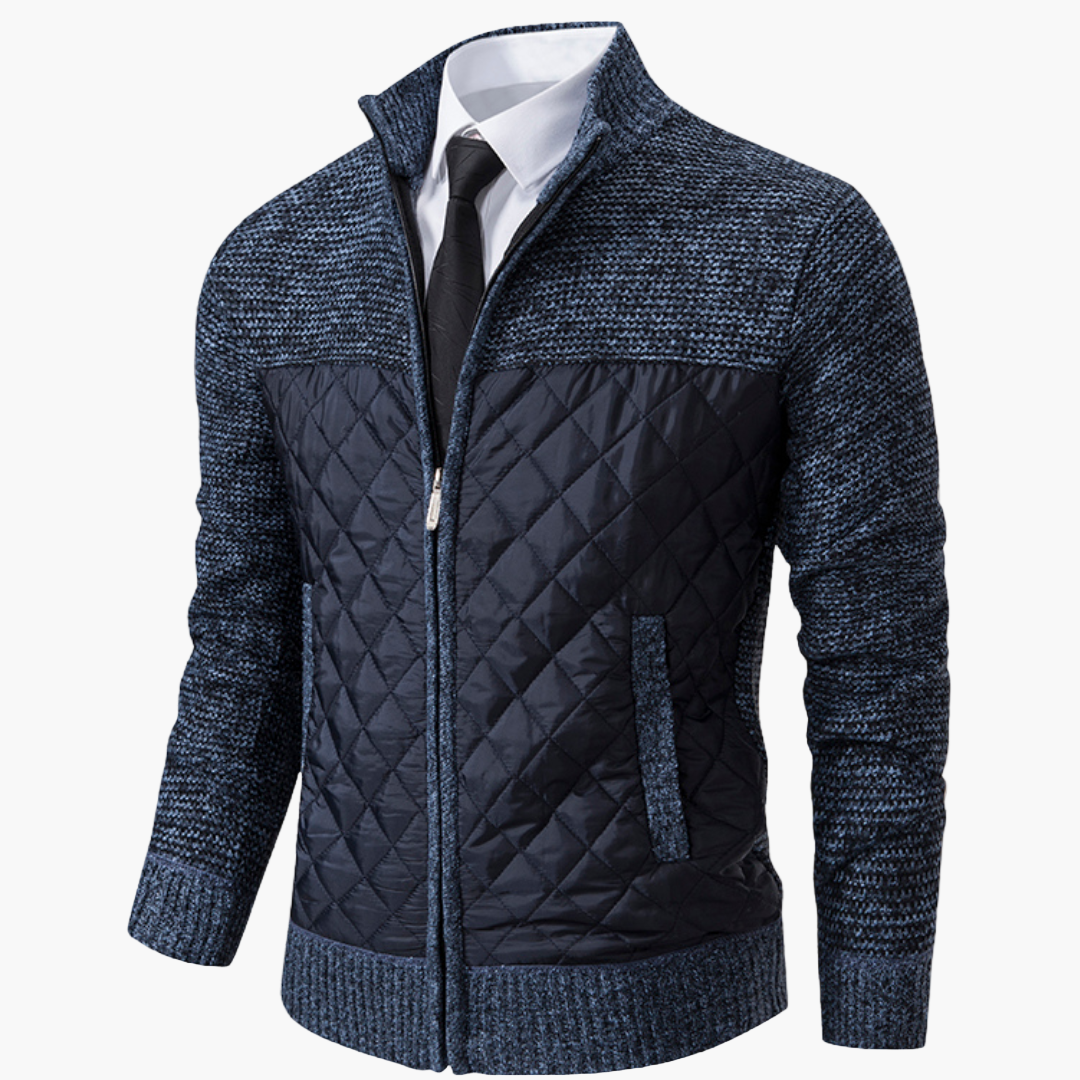 Herren Strickjacke im modernen Casual-Business Stil – Elegante Übergangsjacke mit Stehkragen