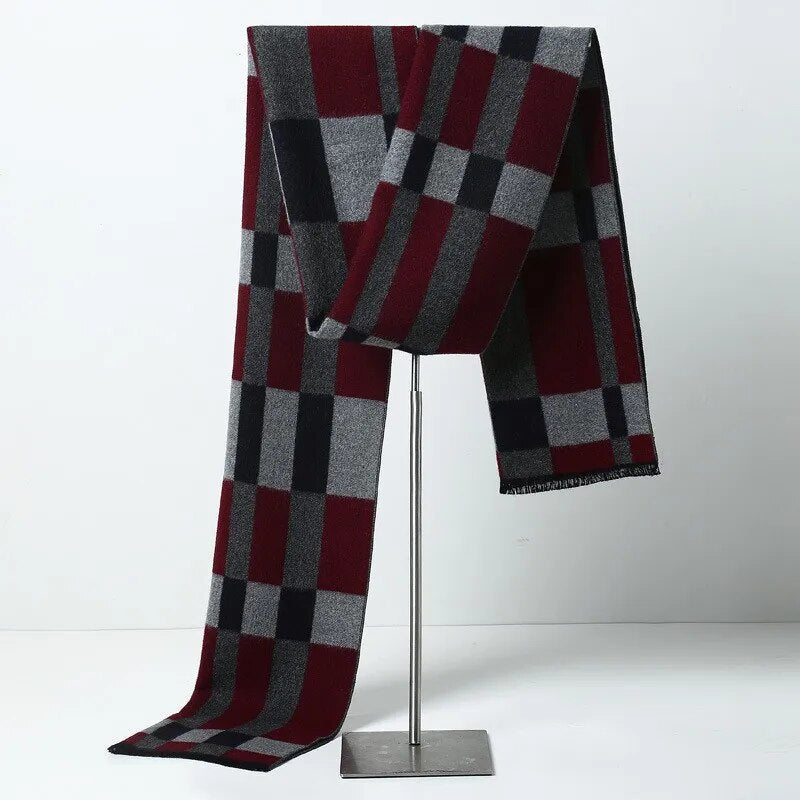 Unisex Winter Schal mit Fransen weichem Material Schwarz
